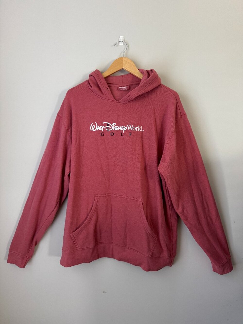 Ahead Walt Disney World Golf Hoodie Sweatshirt Red XL Anorak Pocket Cotten Blend